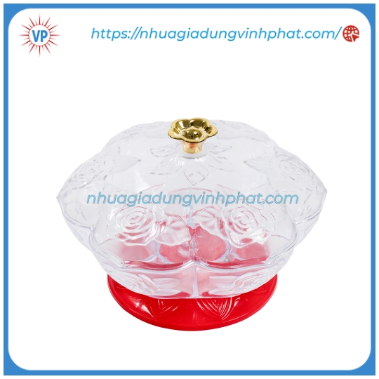 Hộp mứt bông hồng nhỏ không xi