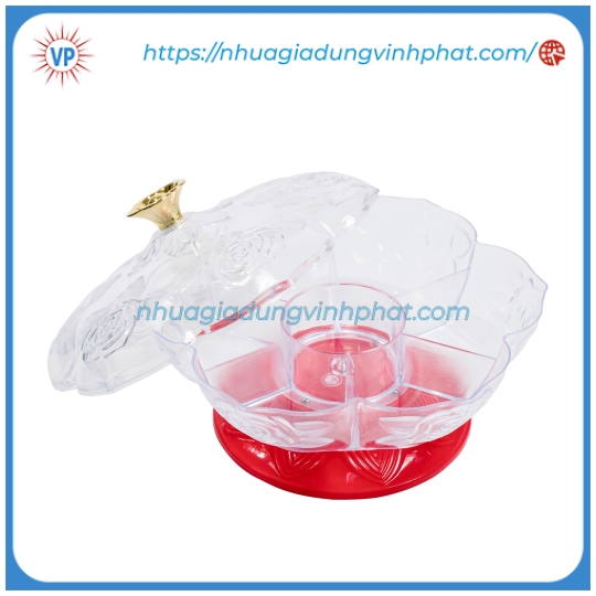 Hộp mứt bông hồng nhỏ không xi