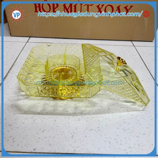 Hộp Mứt Vuông Không Xi
